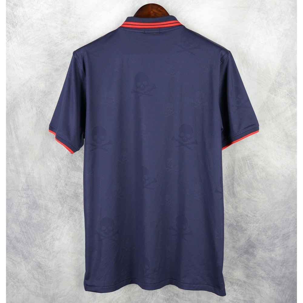 G/FORE Polo Shirt Mens XL Navy Blue Skull Jacquard G4MF22K115 Short Sleeve - Picture 2 of 8